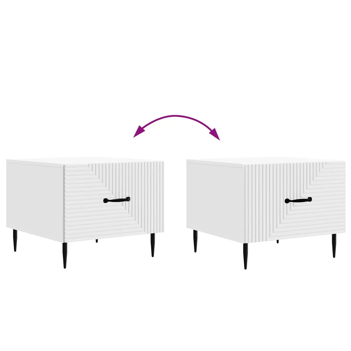 Coffee Table with Drawer White Engineered Wood Modern Accent Living Room