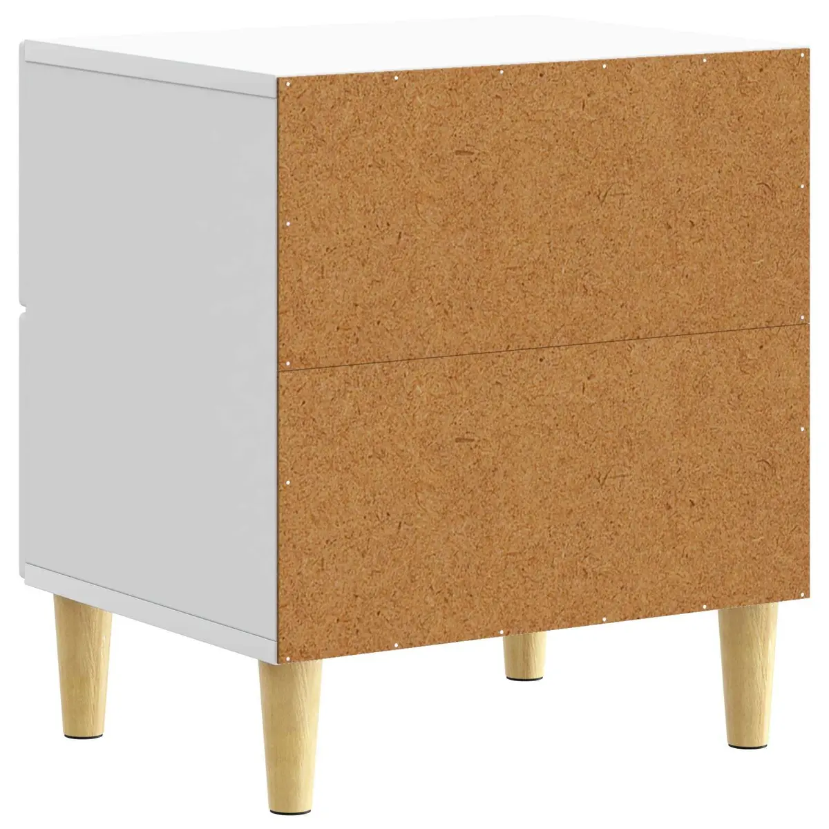 Bedside Table White Engineered Wood Compact Nightstand Storage Drawer