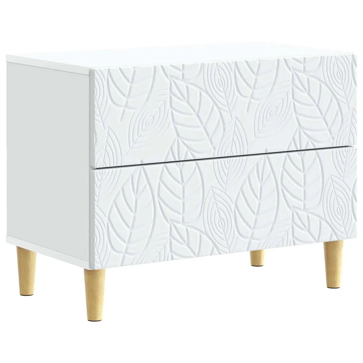 Bedside Table White 62 x 34.5 x 48 cm Modern Engineered Wood Drawers Storage