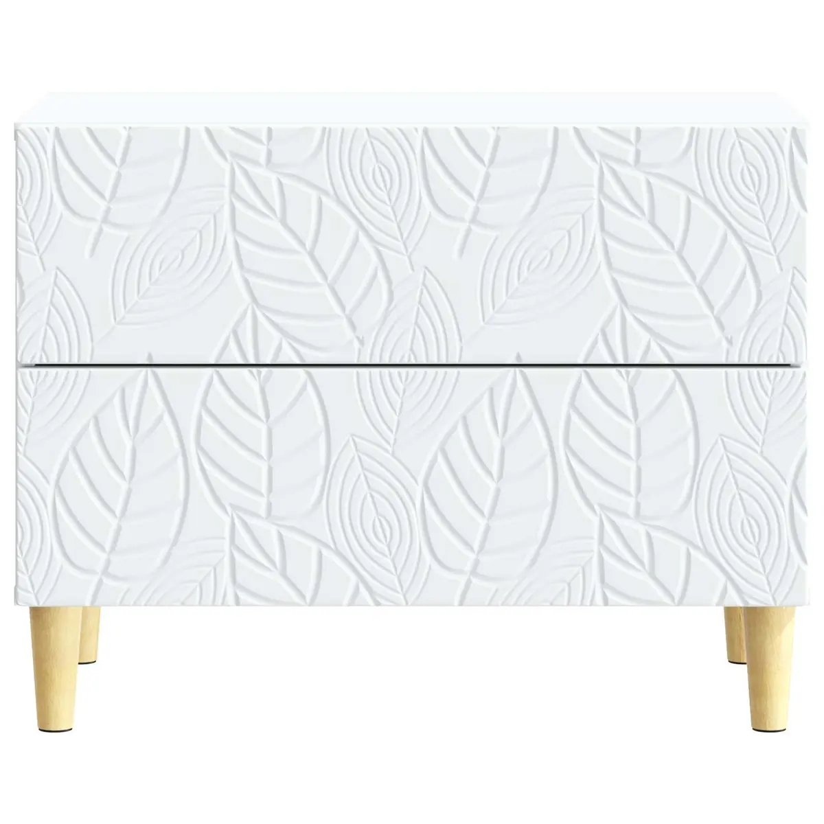 Bedside Table White 62 x 34.5 x 48 cm Modern Engineered Wood Drawers Storage
