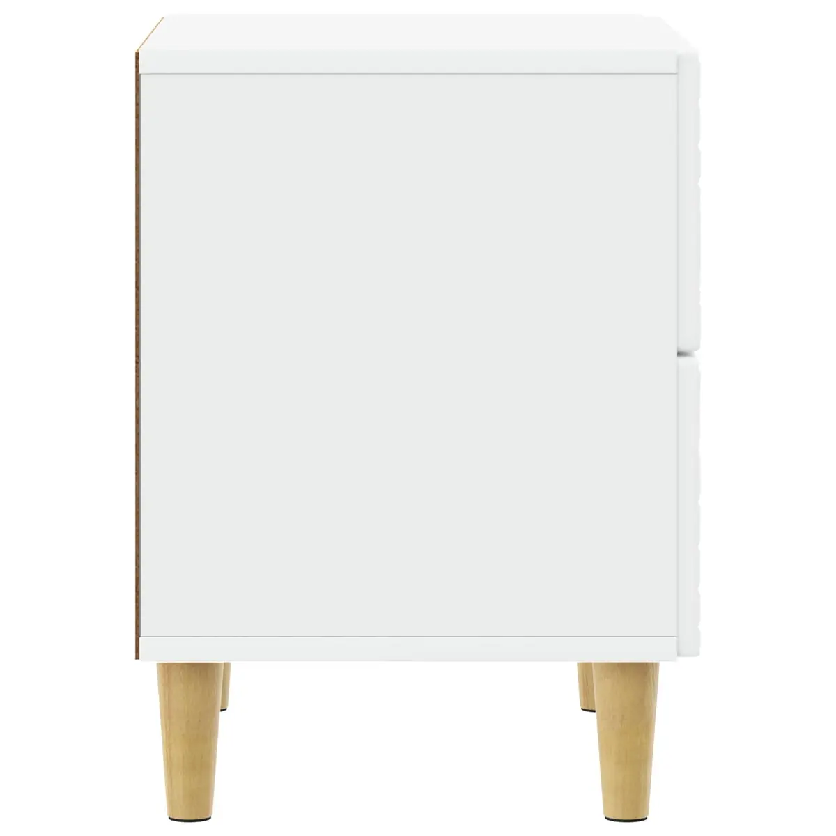 Bedside Table White 62 x 34.5 x 48 cm Modern Engineered Wood Drawers Storage