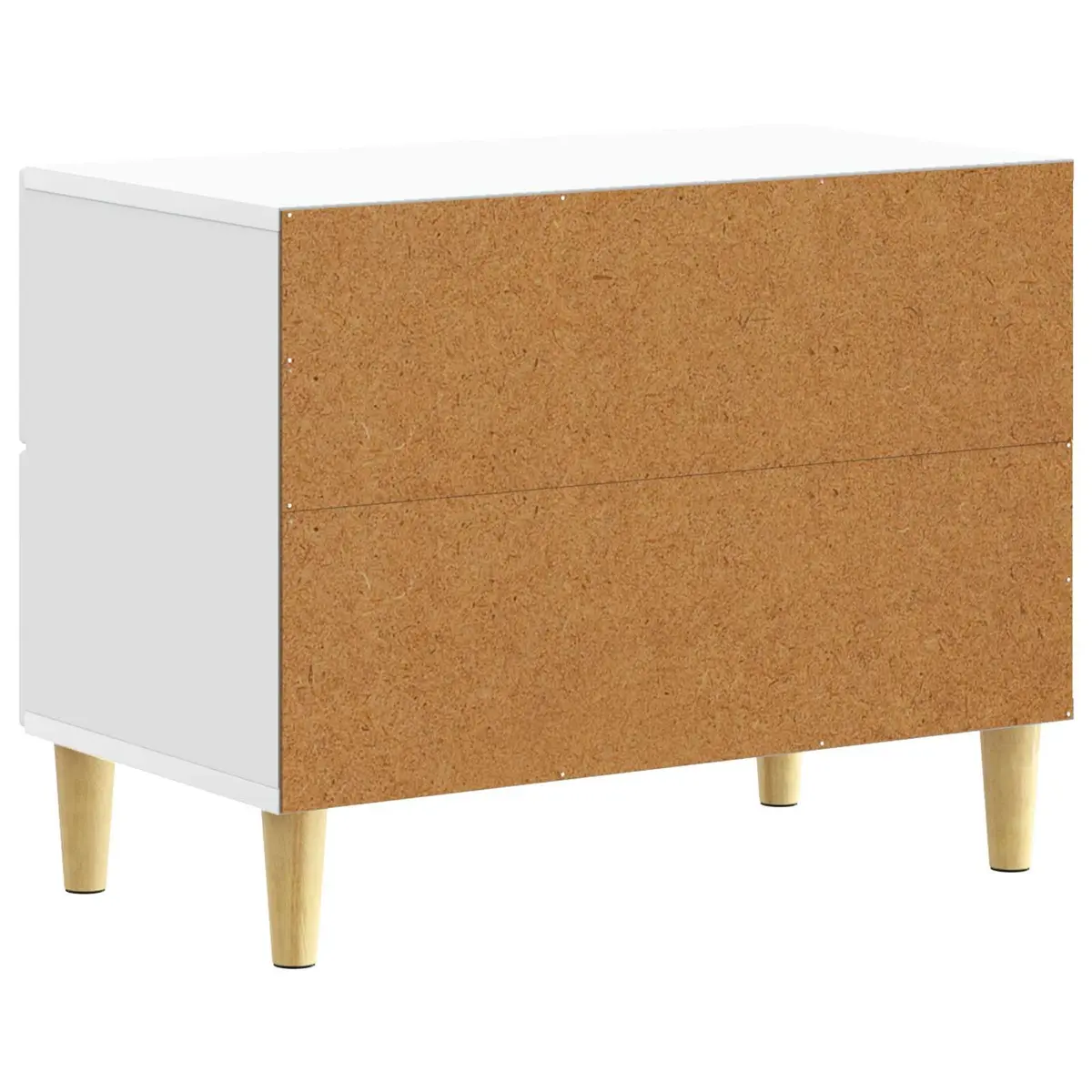 Bedside Table White 62 x 34.5 x 48 cm Modern Engineered Wood Drawers Storage