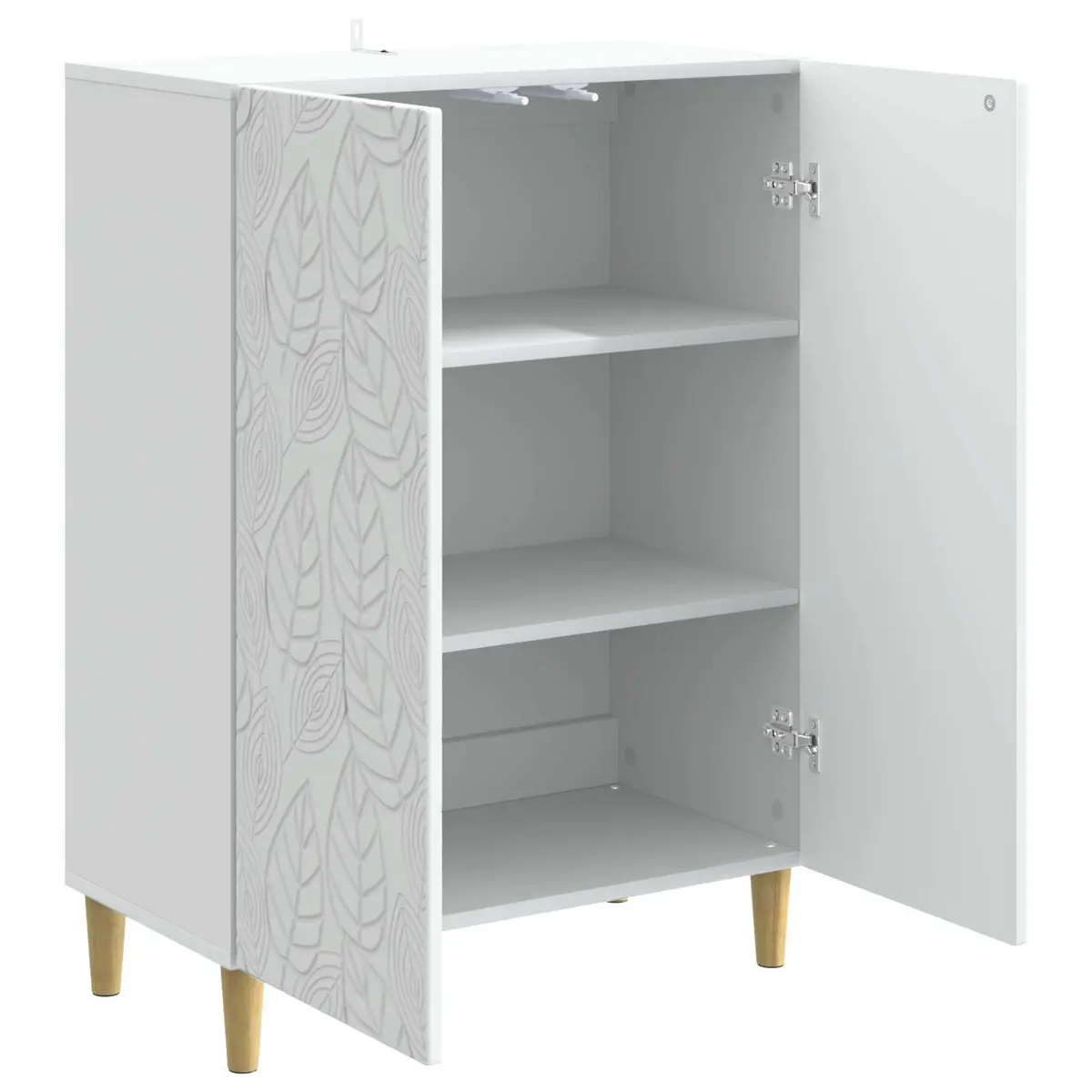 White Sideboard Cabinet Storage Unit for Living Room Dining Area 66 x 34.5 x 90 cm