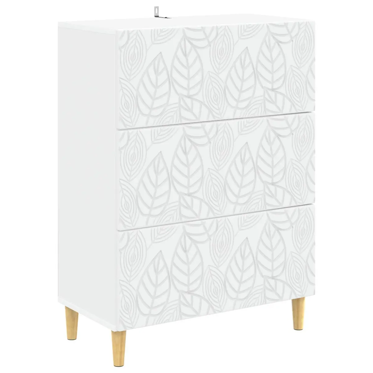 Drawer Cabinet Storage Living Room White Rectangular Engineered Wood 66 x 34.5 x 90 cm