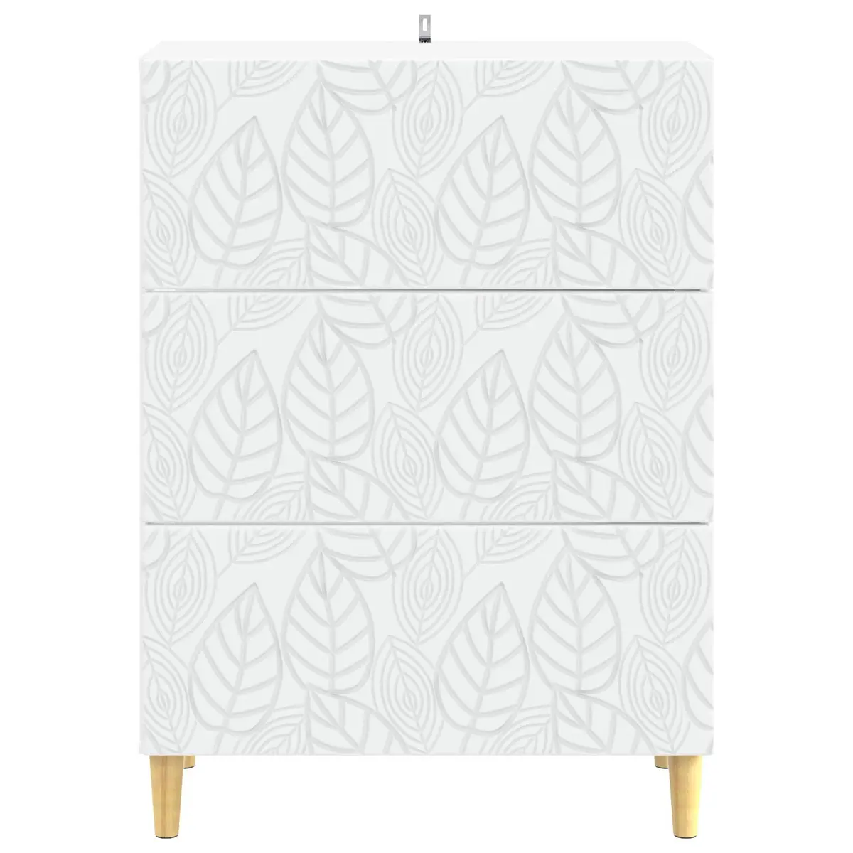 Drawer Cabinet Storage Living Room White Rectangular Engineered Wood 66 x 34.5 x 90 cm