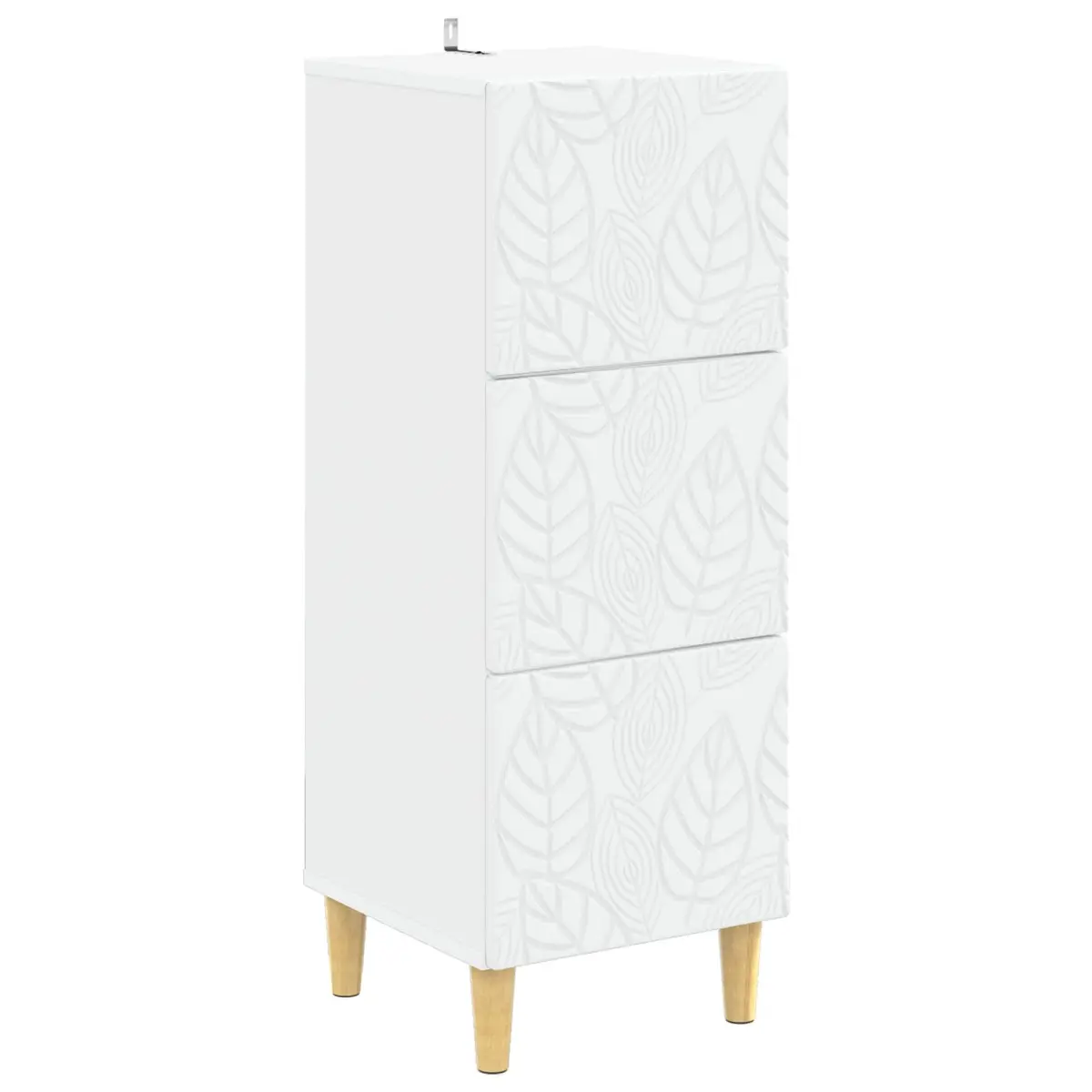 Drawer Cabinet White Storage Unit with Engineered Wood Frame Hallway Living