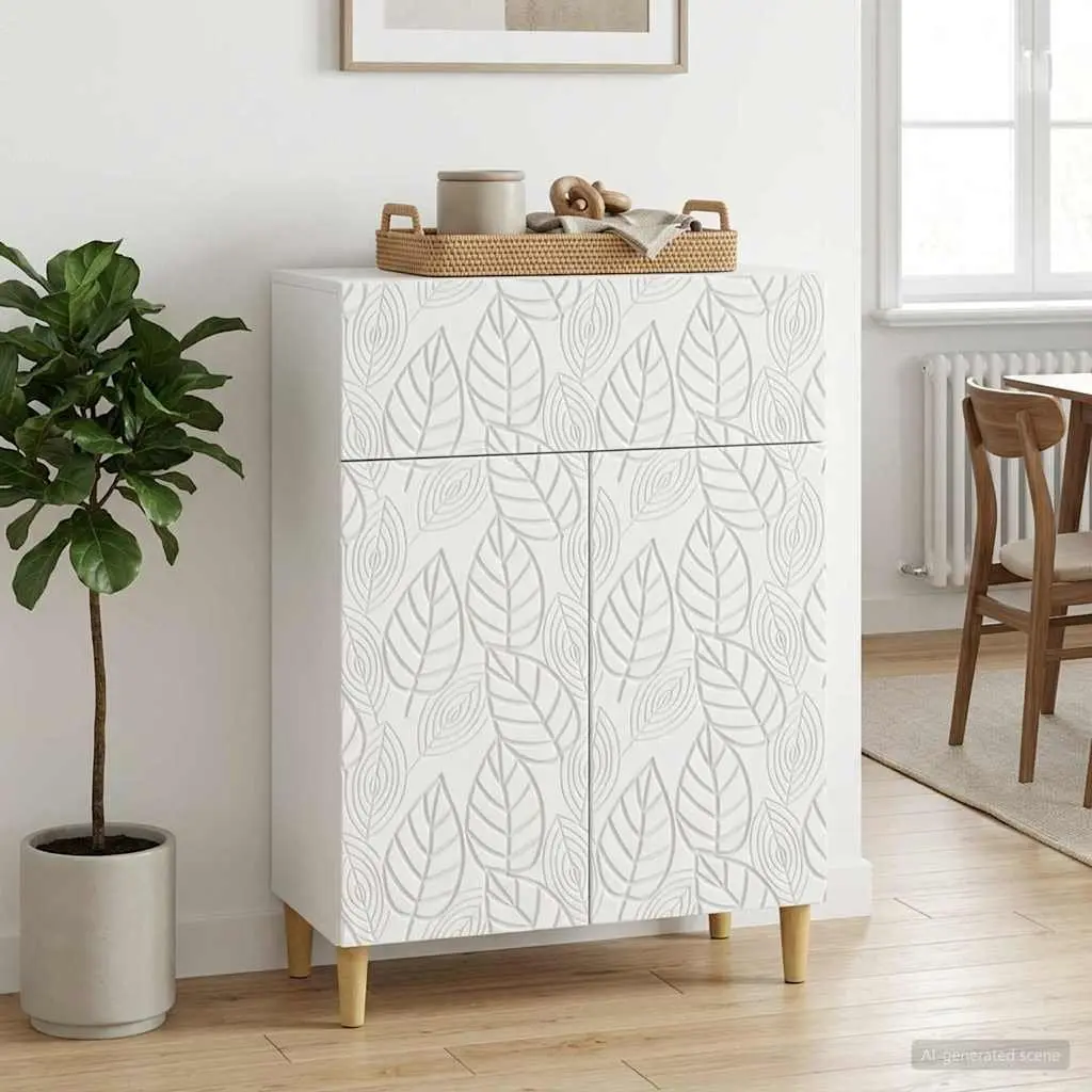 Sideboard Storage Cabinet for Home 66cm Wide Engineered Wood with Swing Doors and Shelves