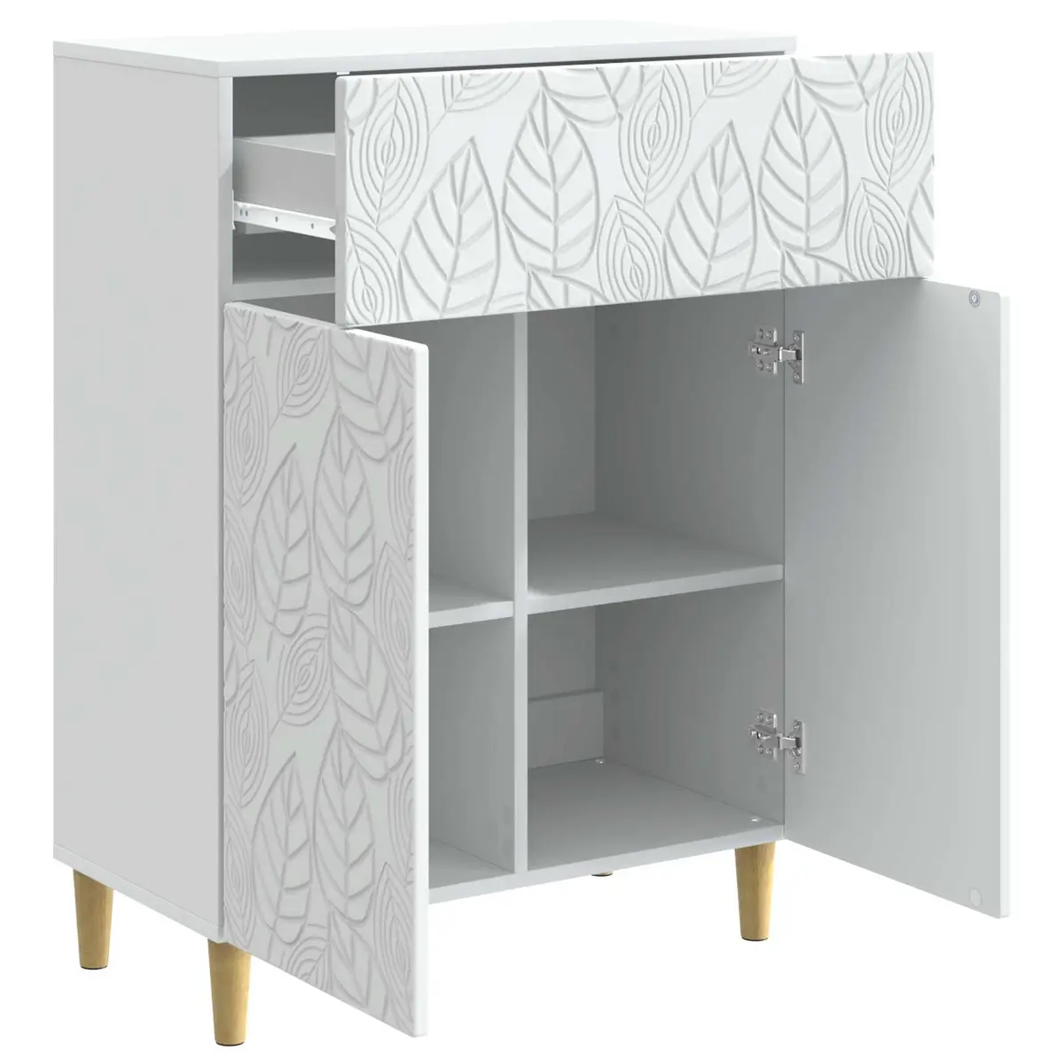 Sideboard Storage Cabinet for Home 66cm Wide Engineered Wood with Swing Doors and Shelves