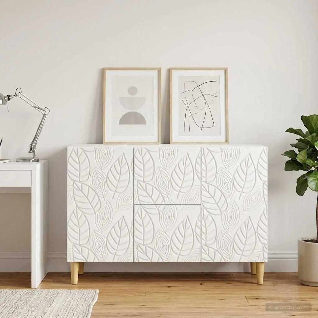 Sideboard White Modern Storage Cabinet Dining Living Room 89x34.5x60cm