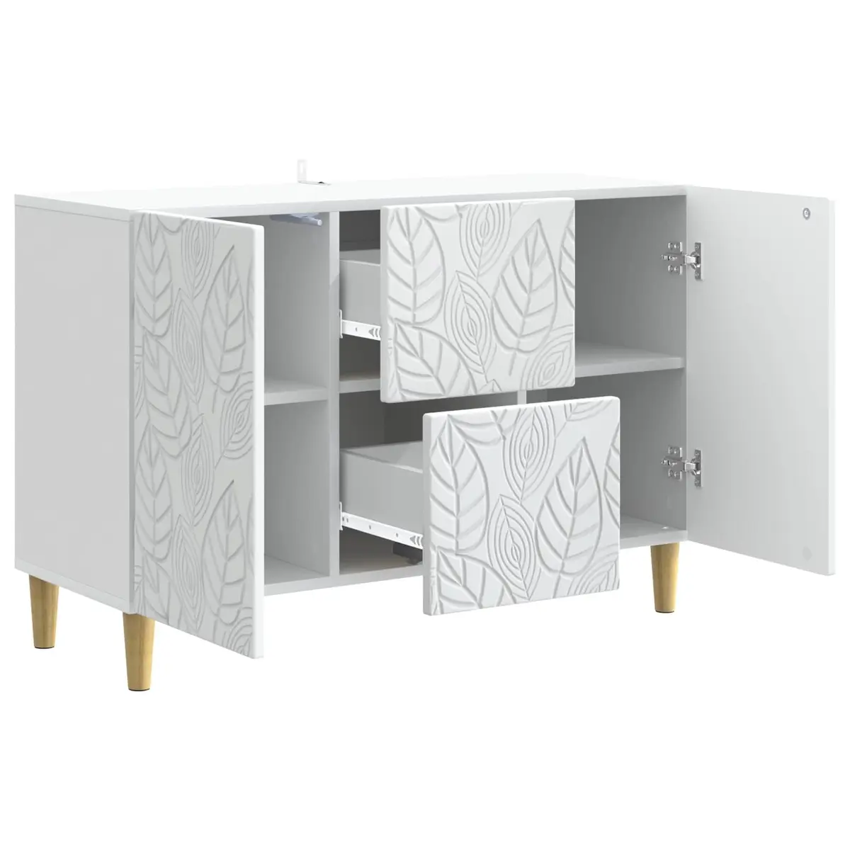 Sideboard White Modern Storage Cabinet Dining Living Room 89x34.5x60cm