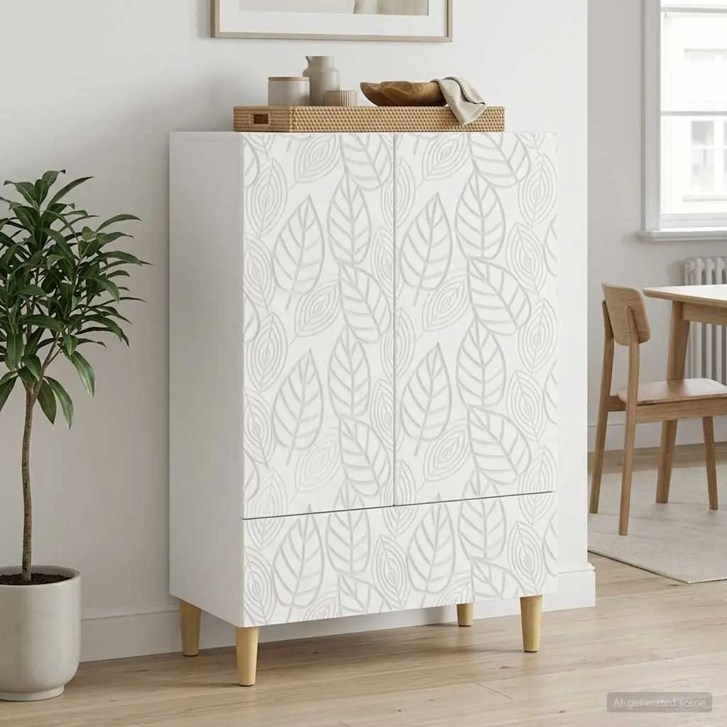 Rectangular White Storage Sideboard 66x34.5x95cm