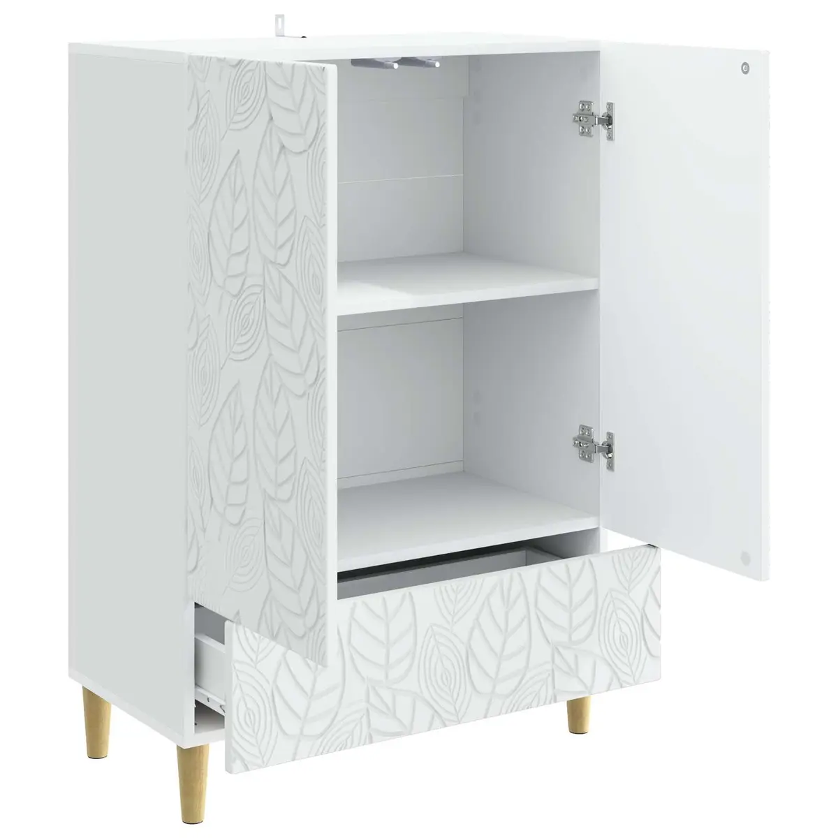 Rectangular White Storage Sideboard 66x34.5x95cm