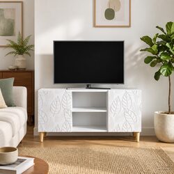 TV Cabinet Dimensions: 102 x 34.5 x 50 cm, White Finish