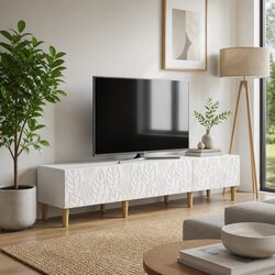 TV Cabinet Dimensions 147 x 34.5 x 30 cm in White