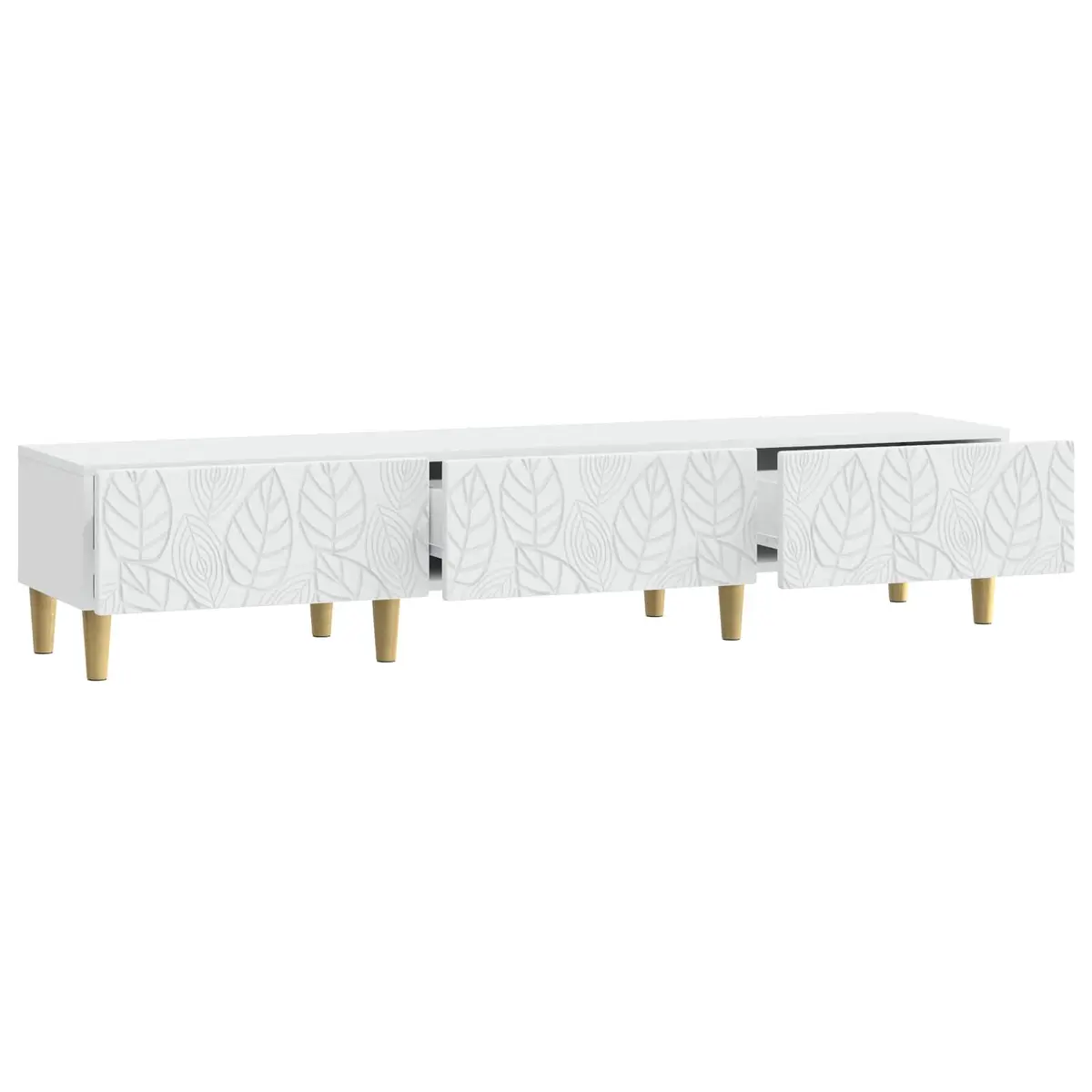 TV Cabinet Lounge 147 x 34.5 x 30 cm White Engineered Wood Storage Unit