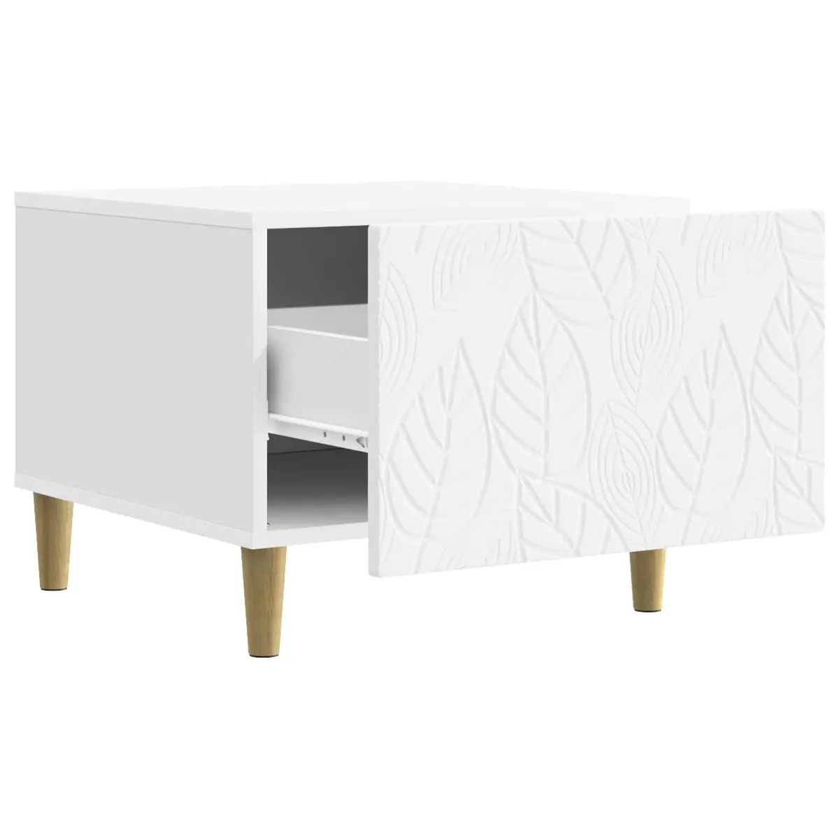Coffee Table Living Room White Engineered Wood Storage Drawer 50 x 49 x 40 cm