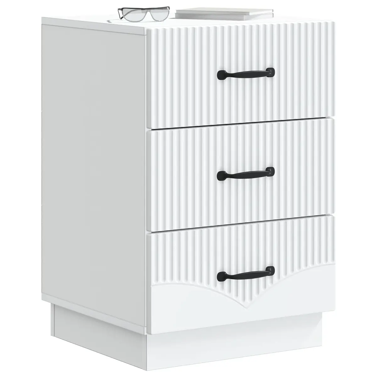 White Engineered Wood Nightstand