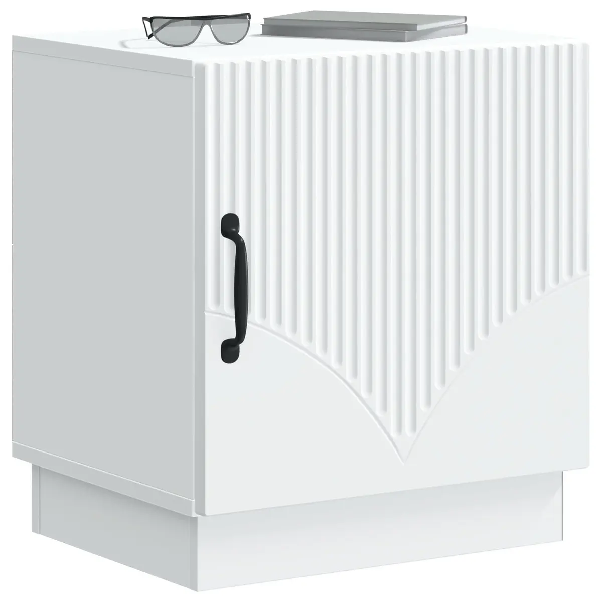43 x 34.5 x 47 cm White Bedside Table with Storage