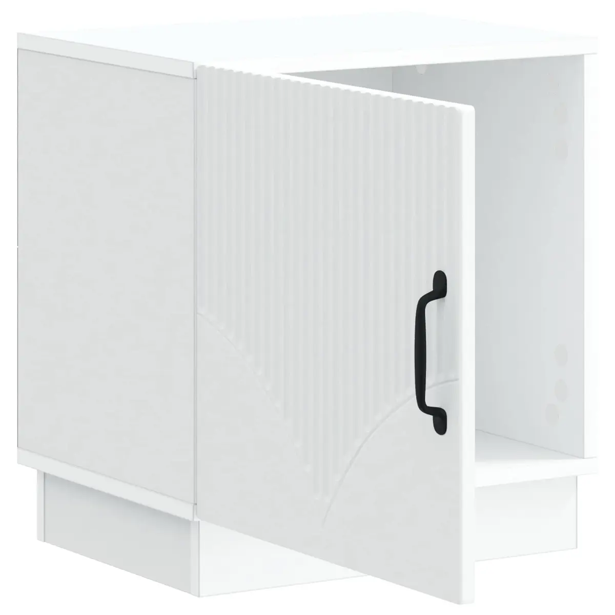 43 x 34.5 x 47 cm White Bedside Table with Storage