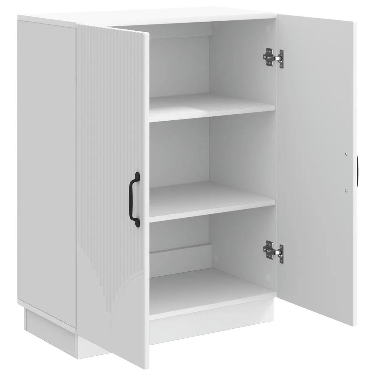 White Sideboard Buffet Storage Cabinet Engineered Wood Dining Room Living Space