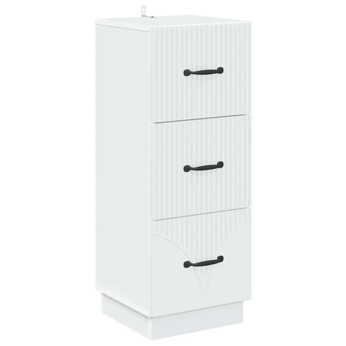 Drawer Cabinet White Storage Furniture Engineered Wood 33x34.5x87cm Bedroom