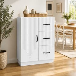 66 x 34.5 x 87 cm White Engineered Wood Storage Unit