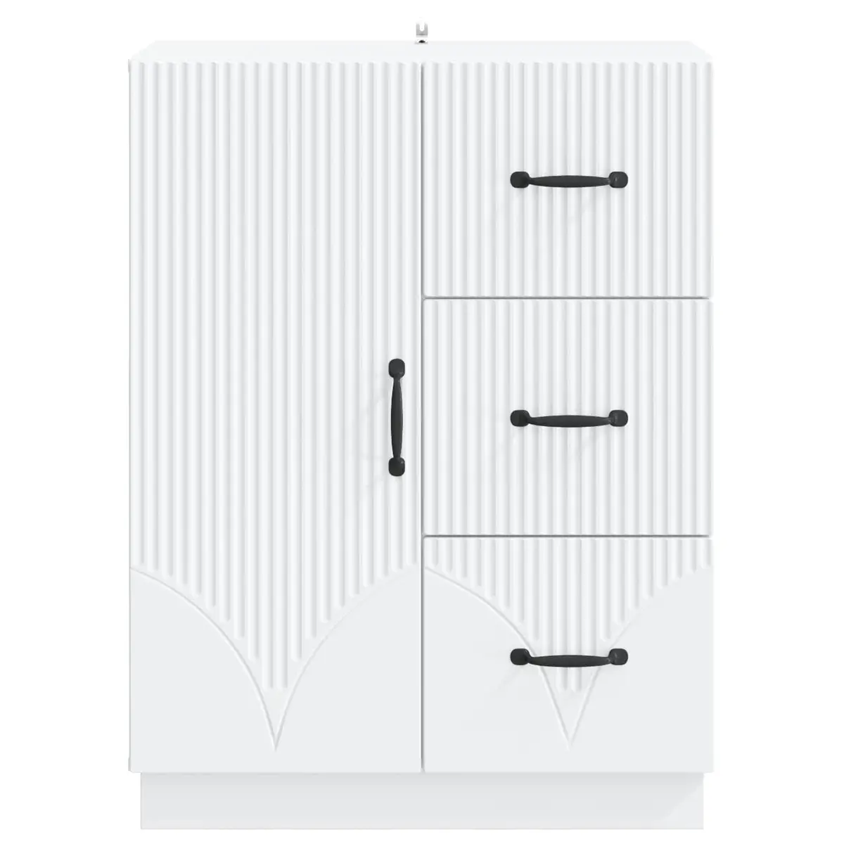 Storage Sideboard Engineered Wood White 66 x 34.5 x 87 cm Buffet Unit for Dining Room Living Area Entryway with Compartments Drawers Shelves