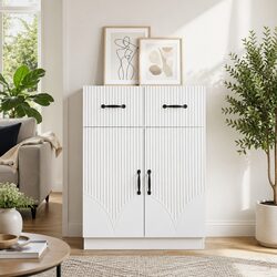Specifications of White Sideboard 66 x 34.5 x 87 cm with Multiple Storage Options