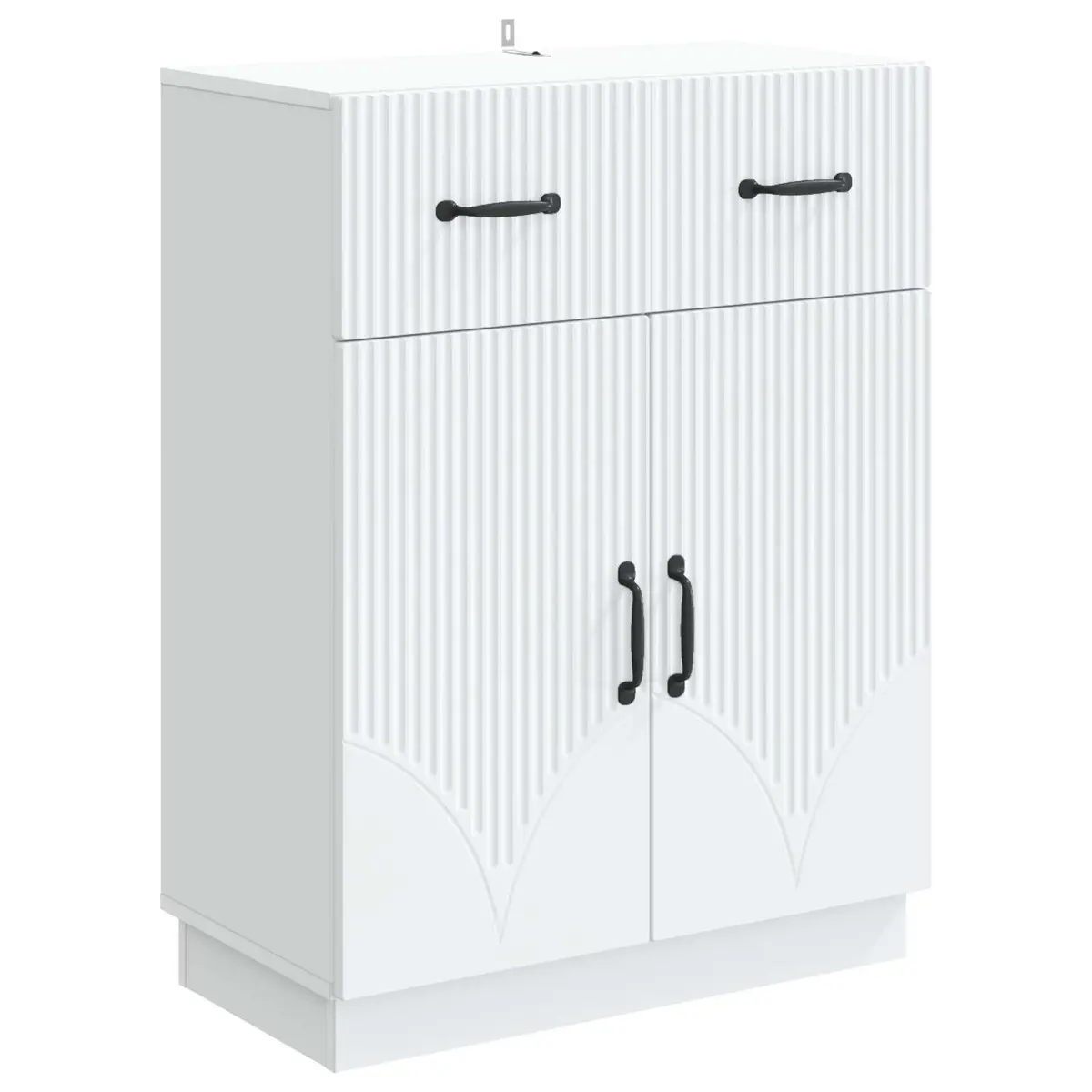Sideboard for Living Room Dining Area Hallway White 66 x 34.5 x 87 cm Storage Cabinet Buffet with Shelves Doors