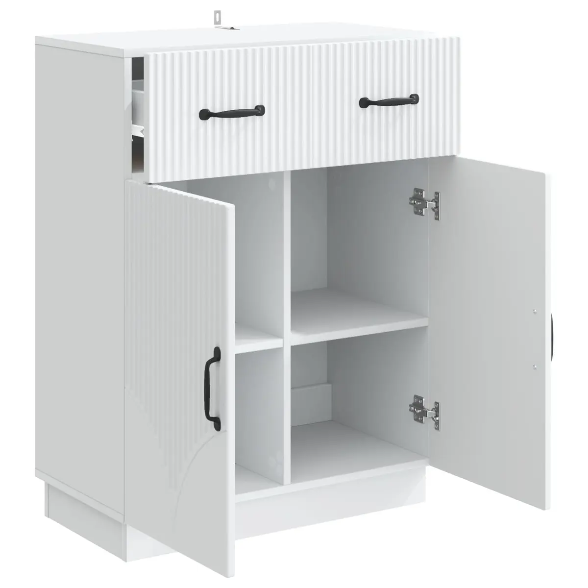 Sideboard for Living Room Dining Area Hallway White 66 x 34.5 x 87 cm Storage Cabinet Buffet with Shelves Doors