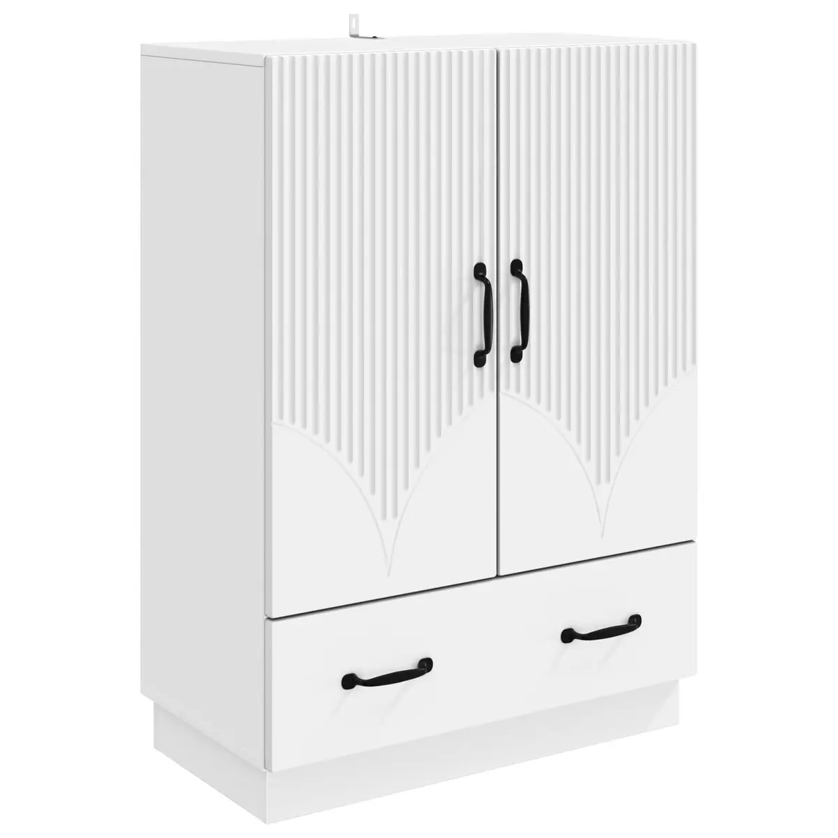 White Sideboard Storage Cabinet for Dining Room 66cm Engineered Wood