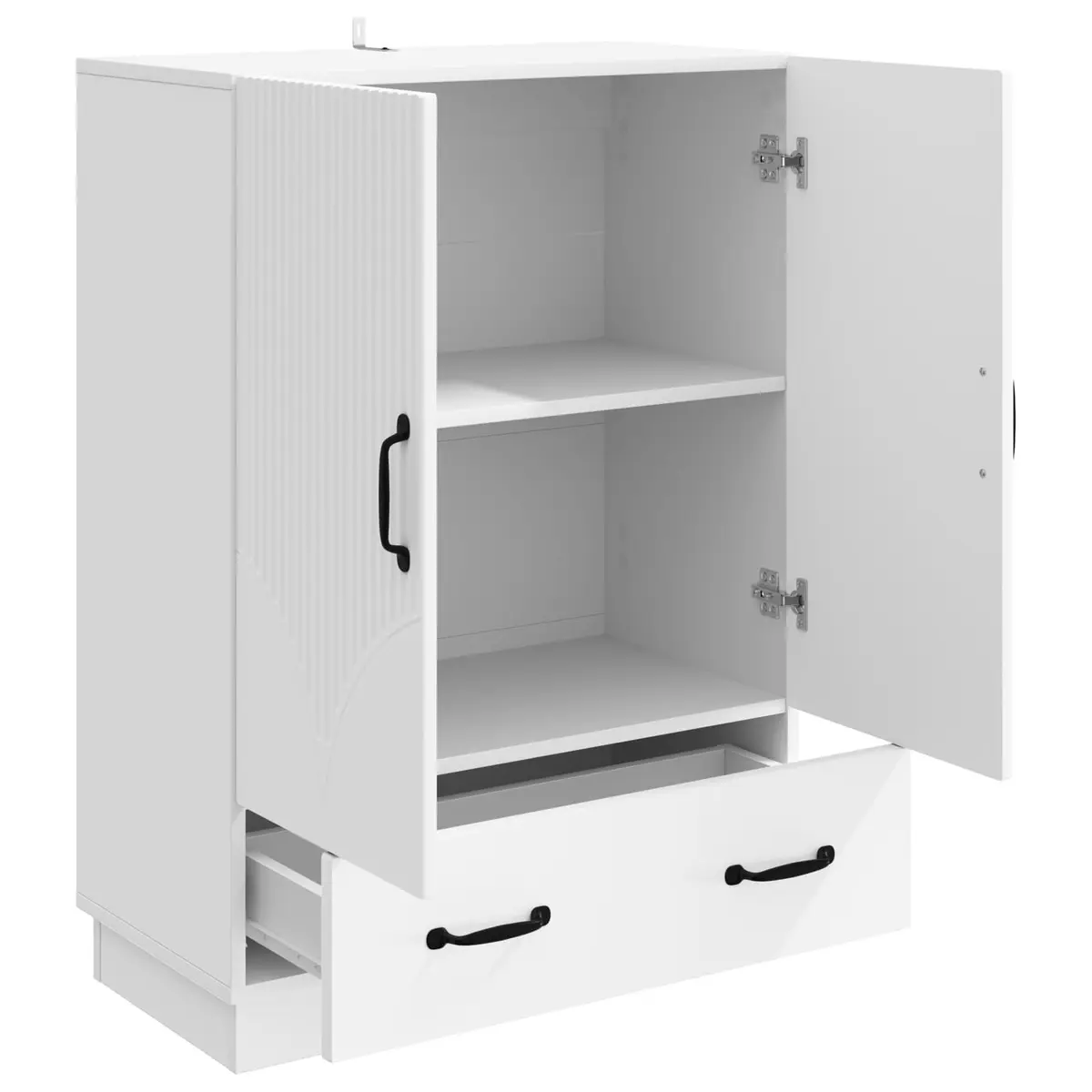 White Sideboard Storage Cabinet for Dining Room 66cm Engineered Wood
