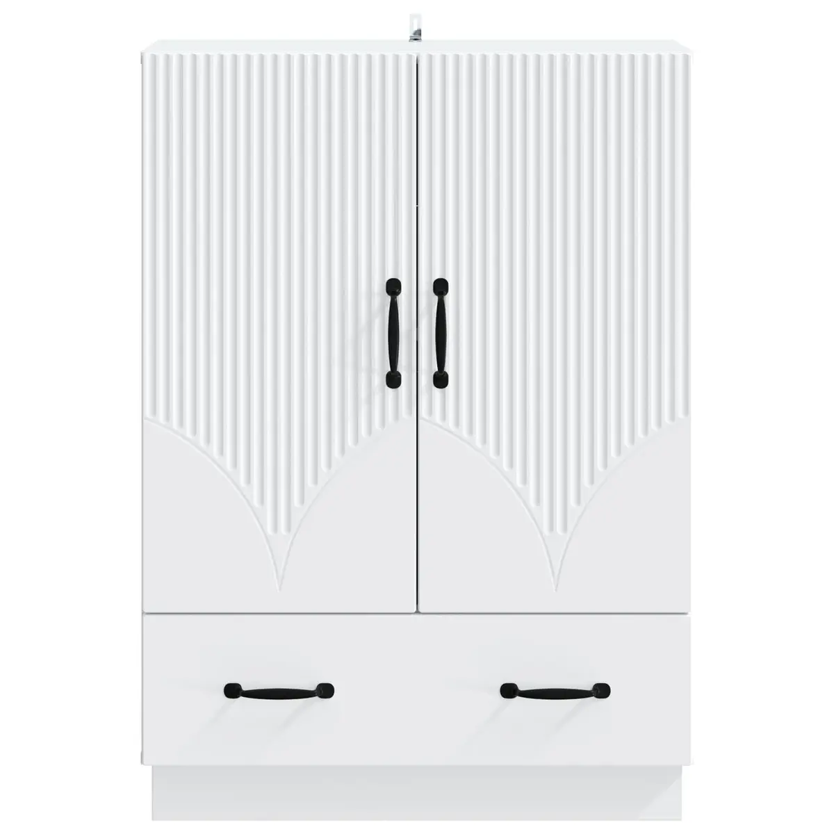 White Sideboard Storage Cabinet for Dining Room 66cm Engineered Wood