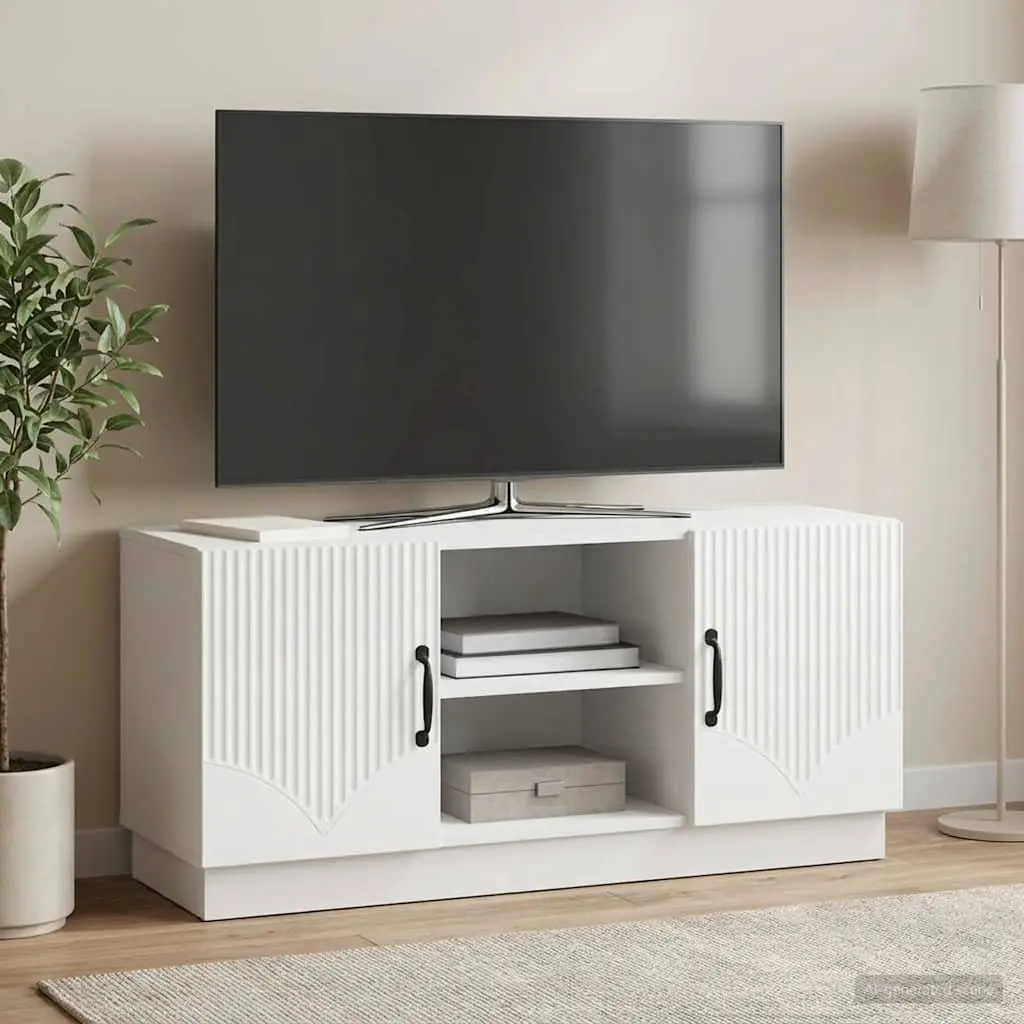 White TV Cabinet Entertainment Centre for Living Room 102 x 34.5 x 47 cm