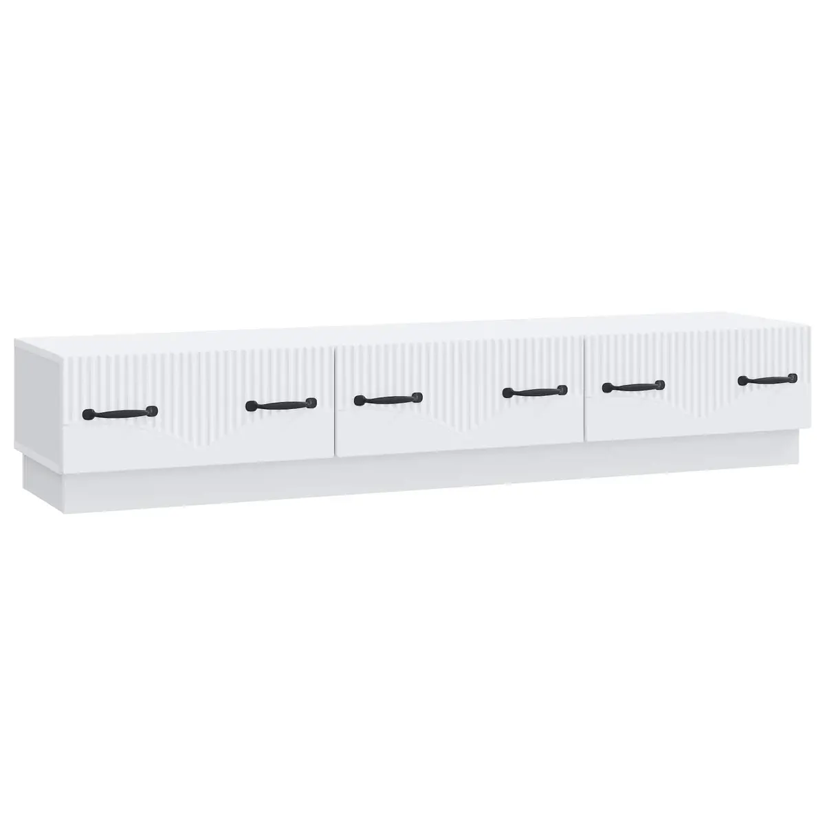 TV Cabinet Entertainment Unit Living Room White Engineered Wood 147 x 34.5 x 27 cm