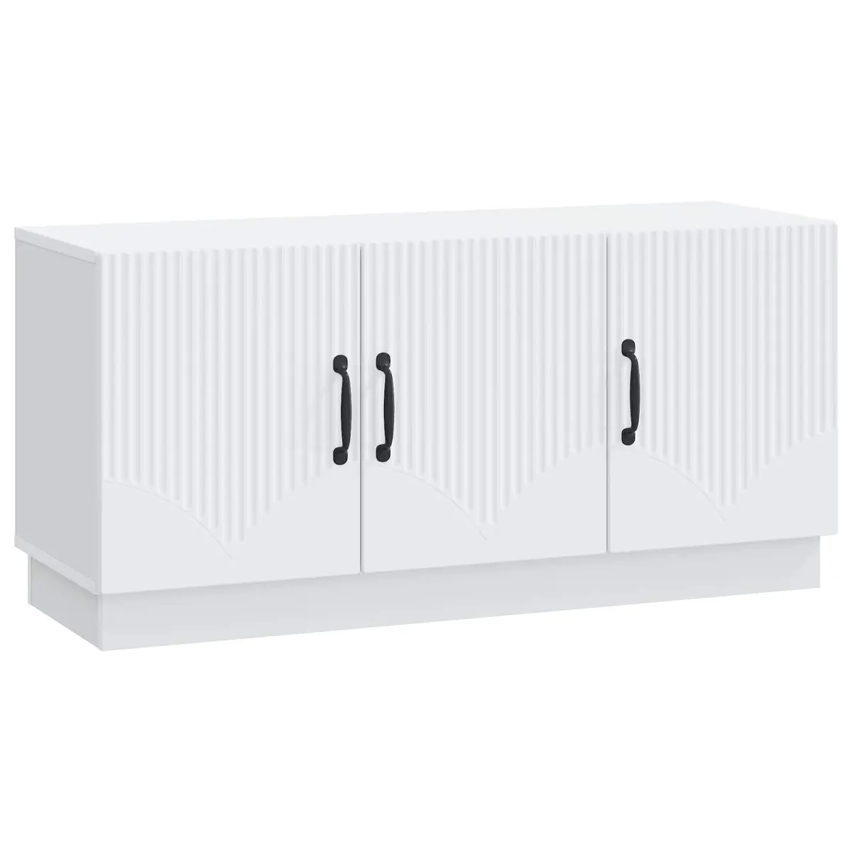 TV Stand Living Room White Media Unit Storage Shelves Drawers 99cm