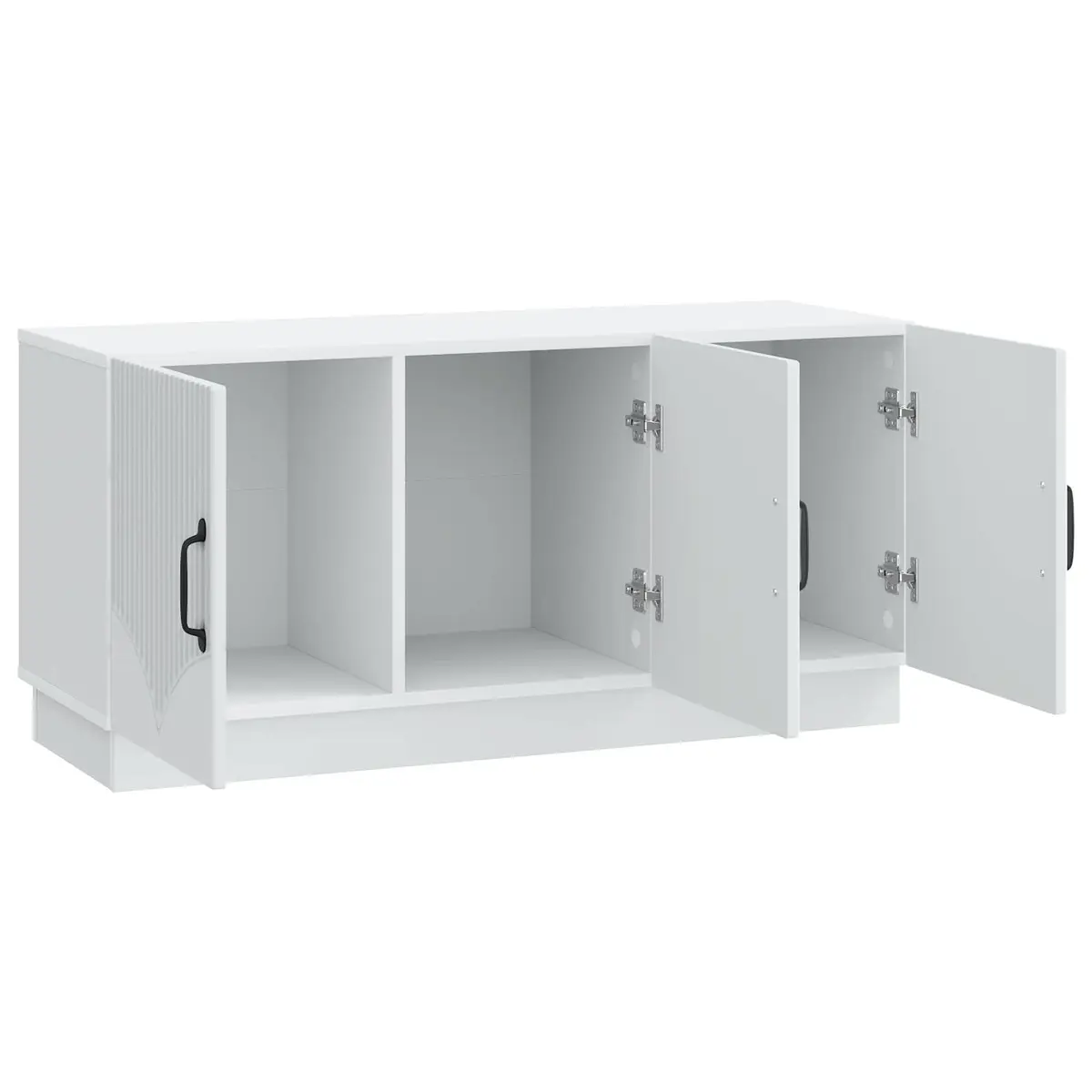 TV Stand Living Room White Media Unit Storage Shelves Drawers 99cm
