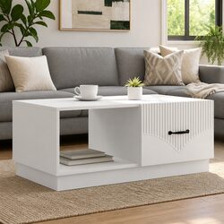 Coffee Table Specifications: White Storage Cabinet 90x50x37 cm