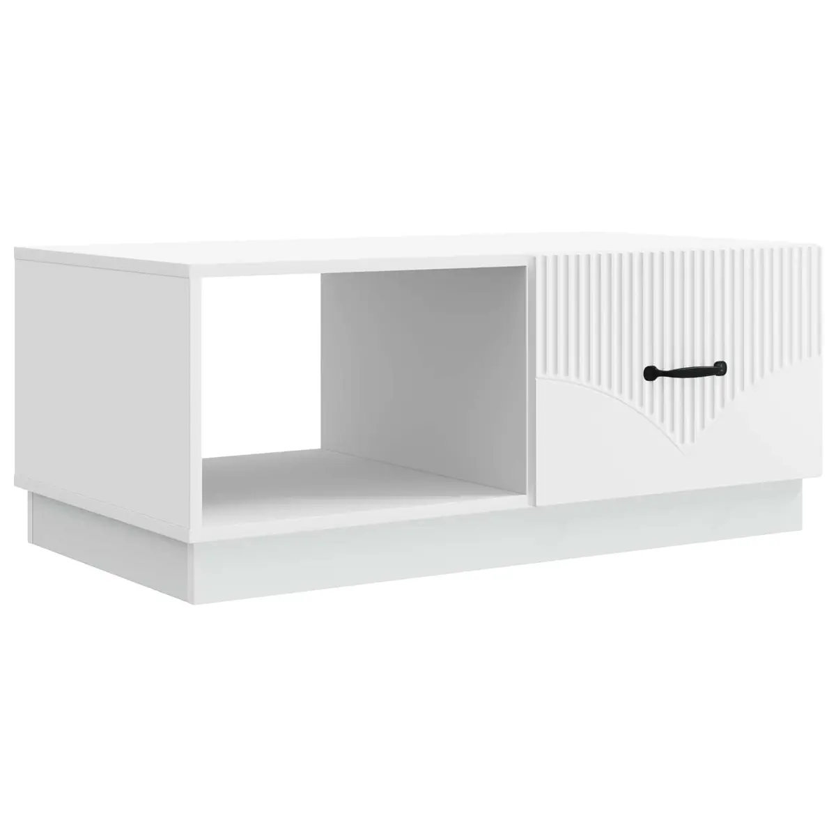 Coffee Table White Storage Cabinet 90x50x37 cm Modern Living Room Accent