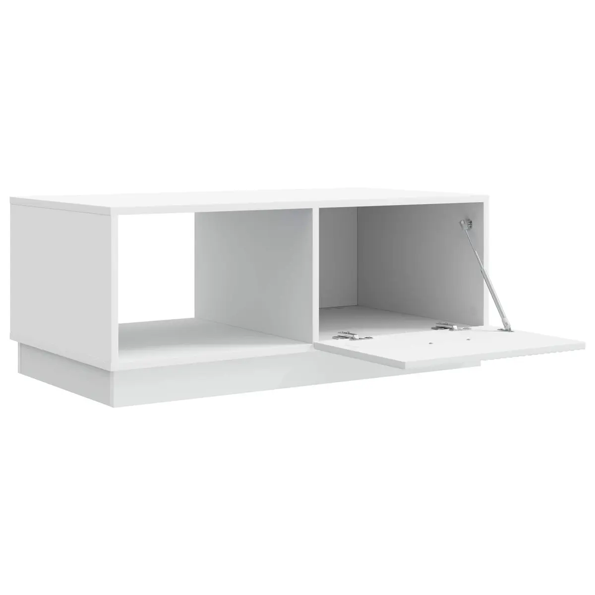 Coffee Table White Storage Cabinet 90x50x37 cm Modern Living Room Accent