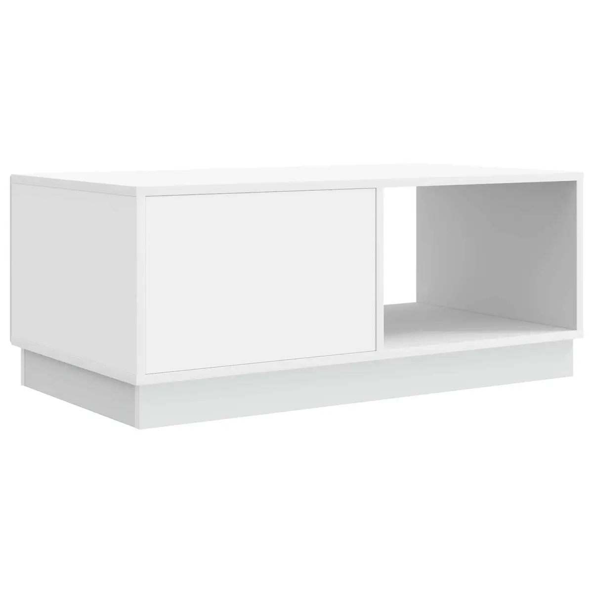 Coffee Table White Storage Cabinet 90x50x37 cm Modern Living Room Accent