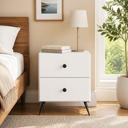 Compact White Bedside Cabinet Dimensions 43 x 34.5 x 47.5 cm