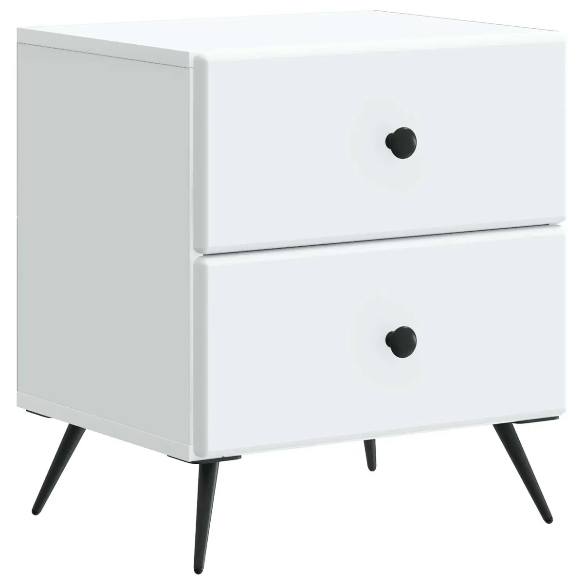 Bedside Cabinet White Bedroom Storage Table 43 x 34.5 x 47.5 cm