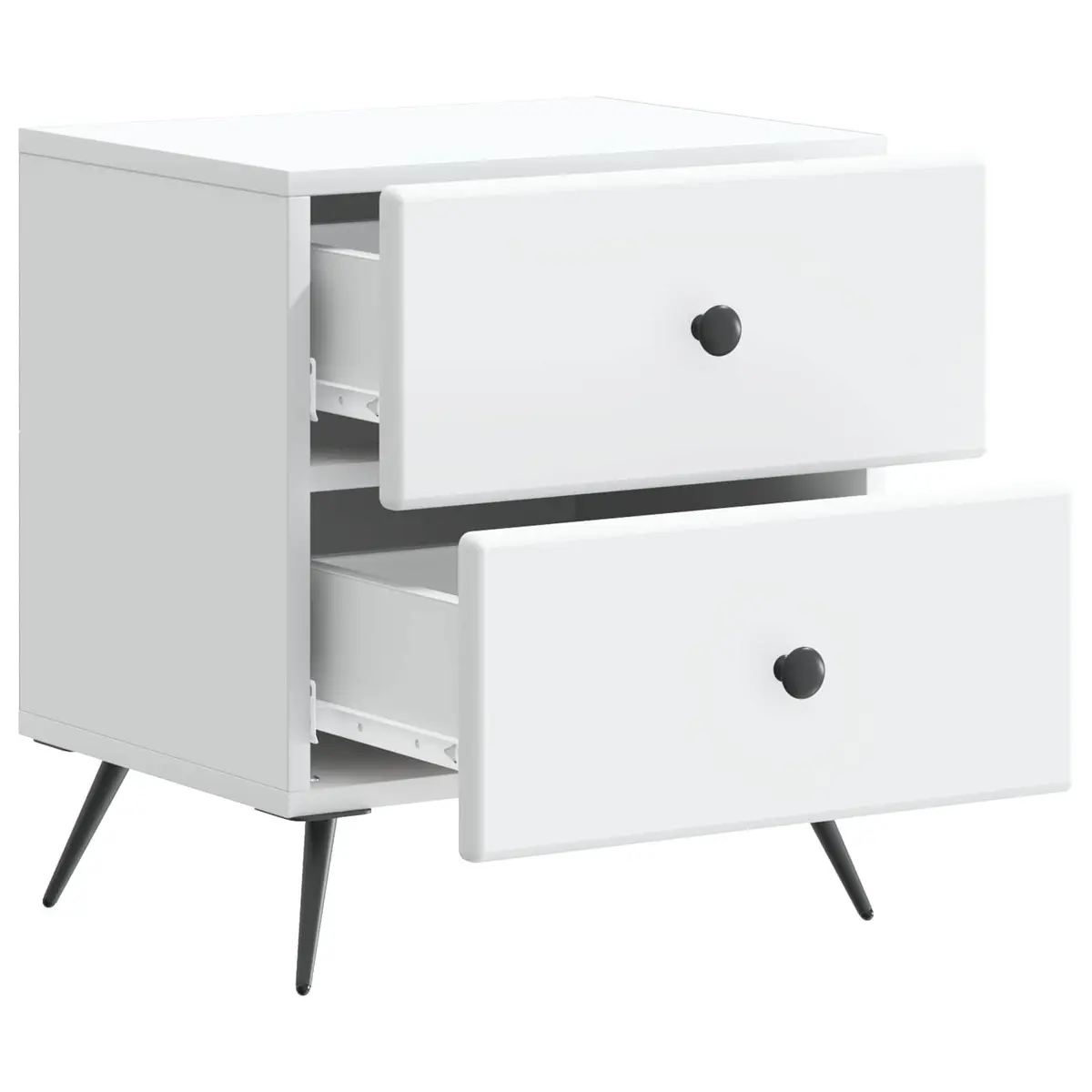 Bedside Cabinet White Bedroom Storage Table 43 x 34.5 x 47.5 cm