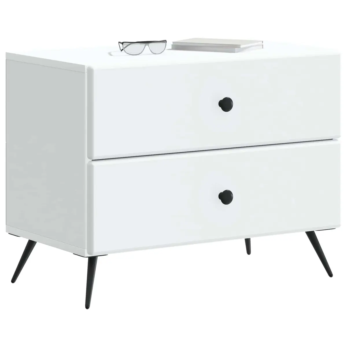 White Bedside Cabinet 62 x 34.5 x 47.5 cm