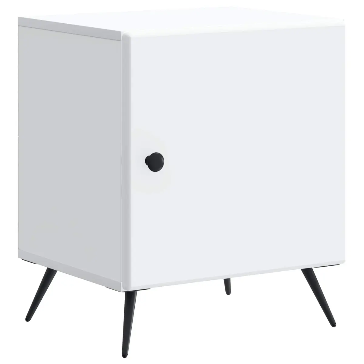 Bedside Cabinet White Modern Nightstand Storage Bedroom 43x34.5x50cm