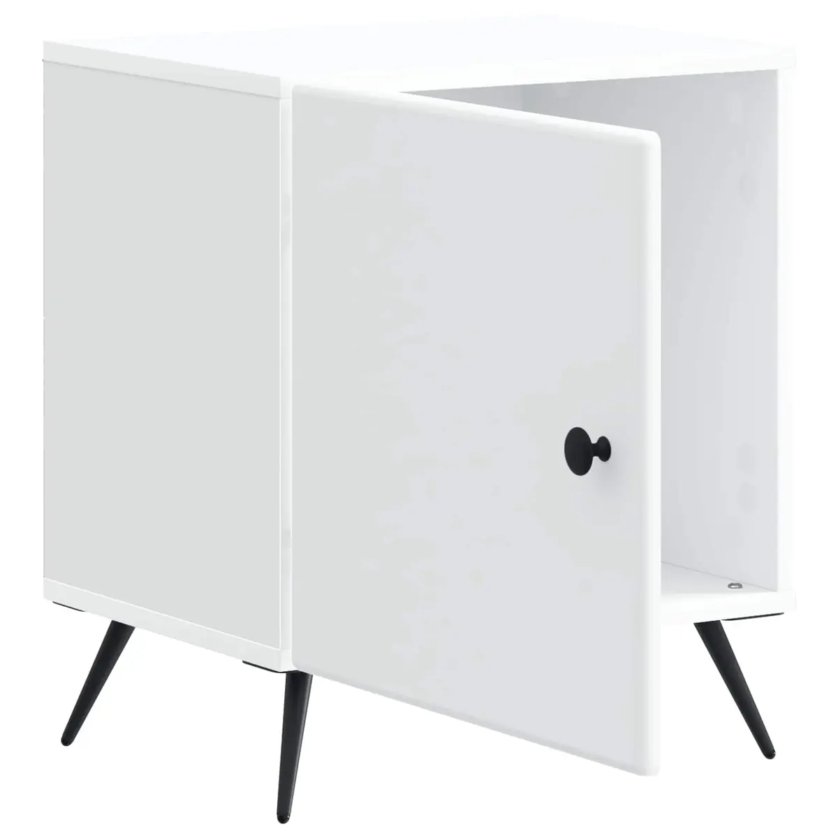 Bedside Cabinet White Modern Nightstand Storage Bedroom 43x34.5x50cm