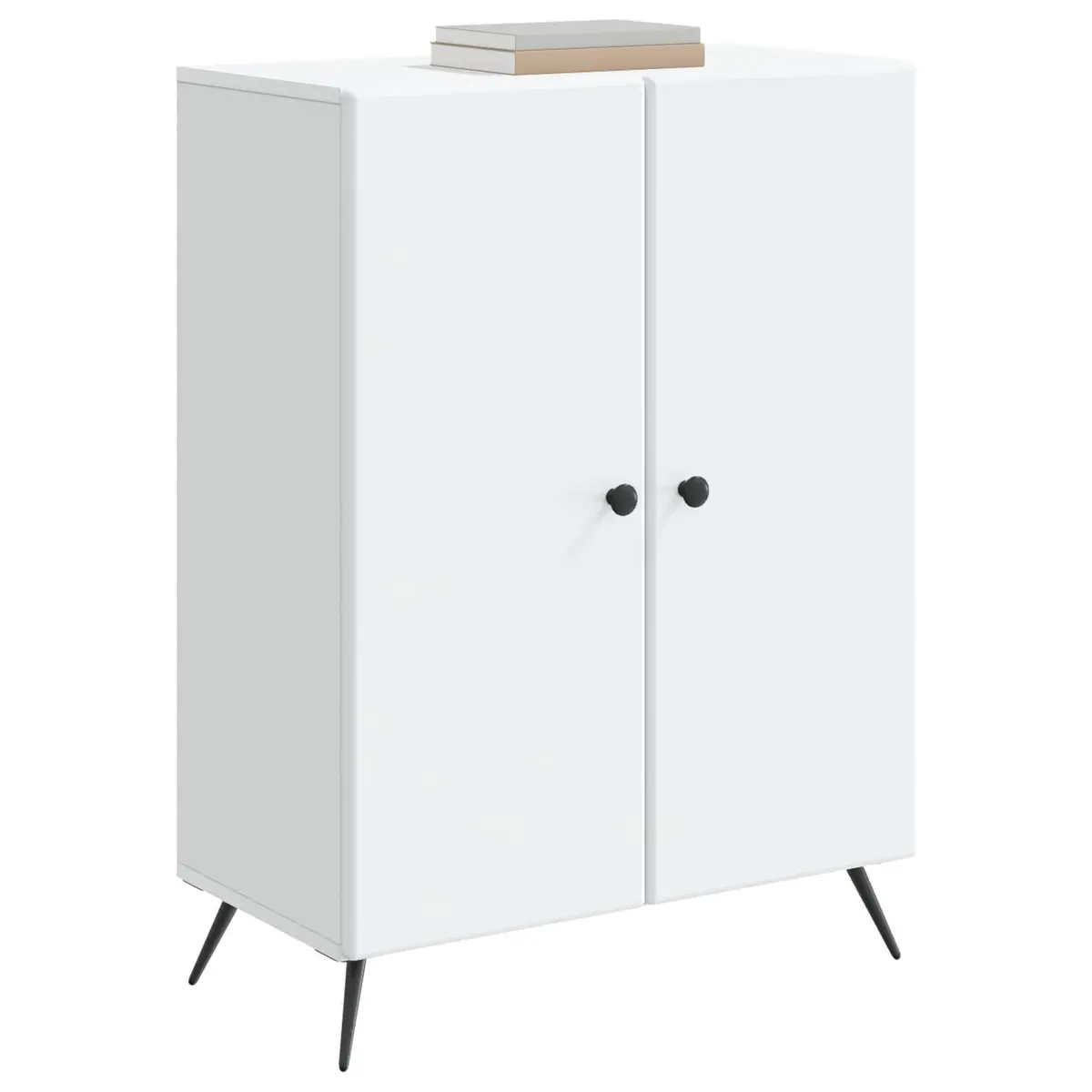 Sideboard White Engineered Wood Storage Cabinet Buffet 66 x 34.5 x 90 cm