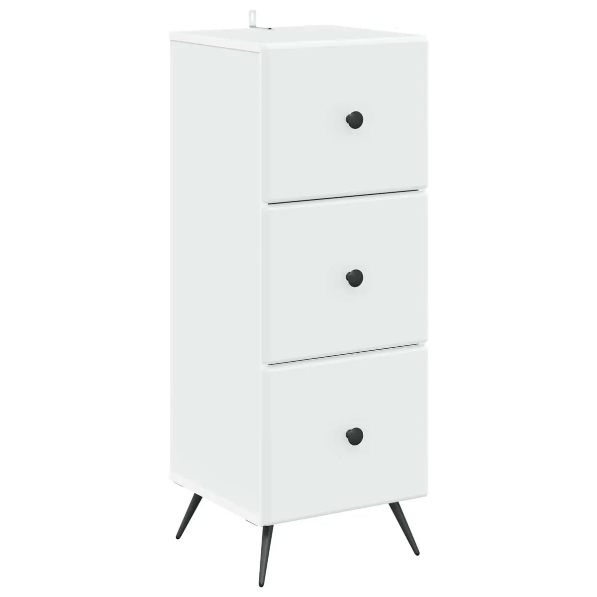 White Drawer Storage Cabinet for Home or Office 33 x 34.5 x 90 cm Engineered Wood Adjustable Shelves