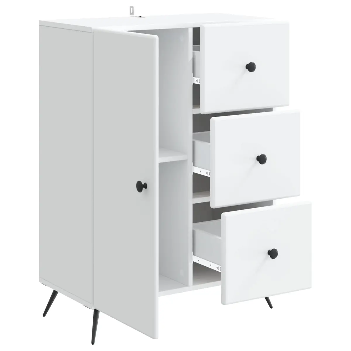 White Sideboard Buffet Storage Cabinet Dining Room Furniture 66x34.5x90cm